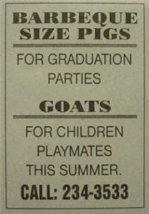 Pigs for parties and goats for playmates